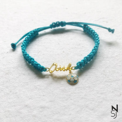 Adjustable Custom Name Football Bracelet