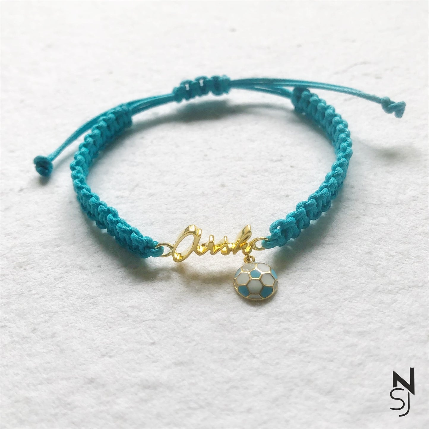Adjustable Custom Name Football Bracelet