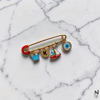 Let's go sailing Initial Brooch