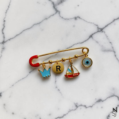 Let's go sailing Initial Brooch