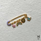Rainbow Initial Brooch