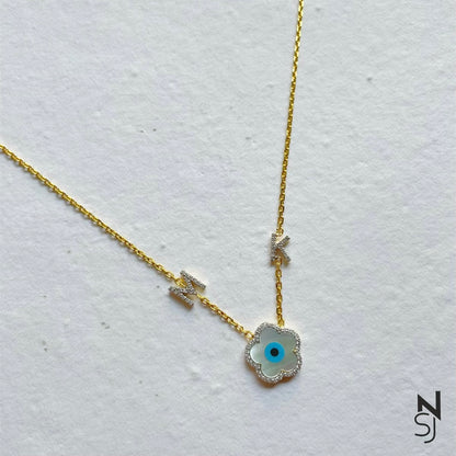 Bespoke Floral Guardian Initial Necklace