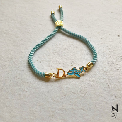 Aeroplane Initial Bracelet