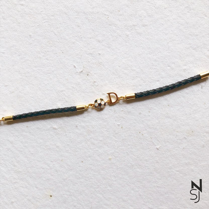 Initial & Football Bracelet