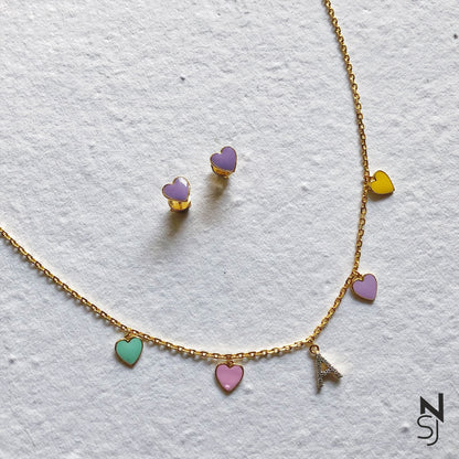 Heartsong Initial Neckchain & Studs Set