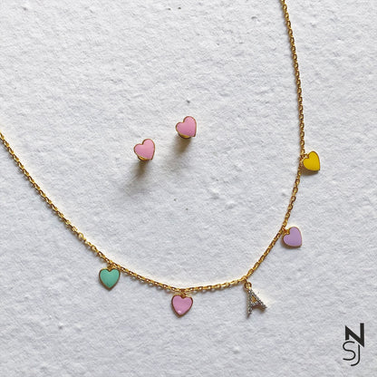 Heartsong Initial Neckchain & Studs Set