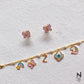 Custom Initial Charm Bracelet & Studs Set