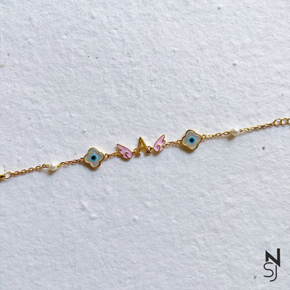 Angel Wing Evil Eye Bracelet