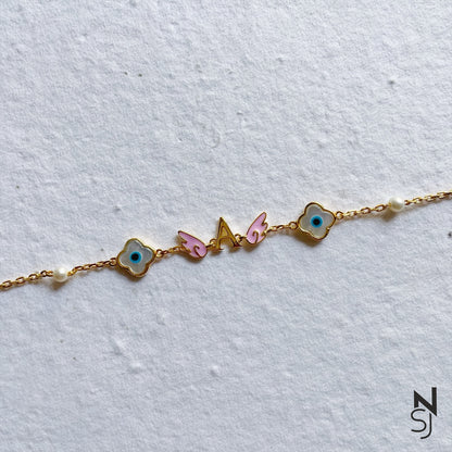 Angel Wing Evil Eye Bracelet