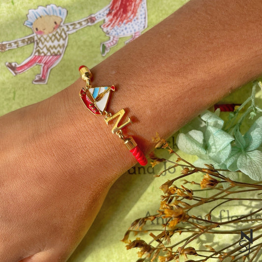Sailboat Initial Bracelet