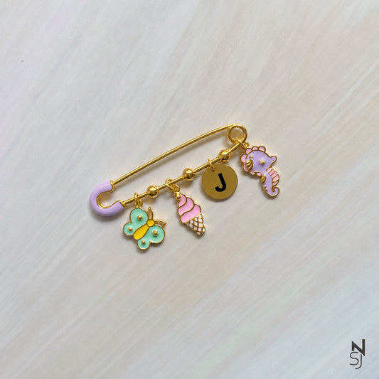 Seahorse Initial Brooch