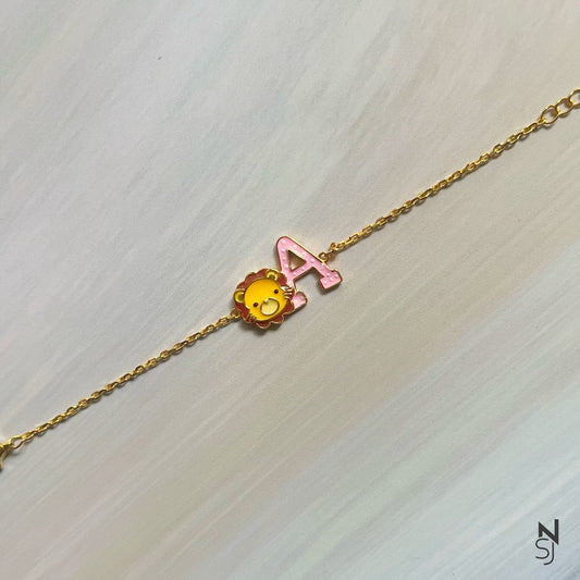Lion Initial Bracelet