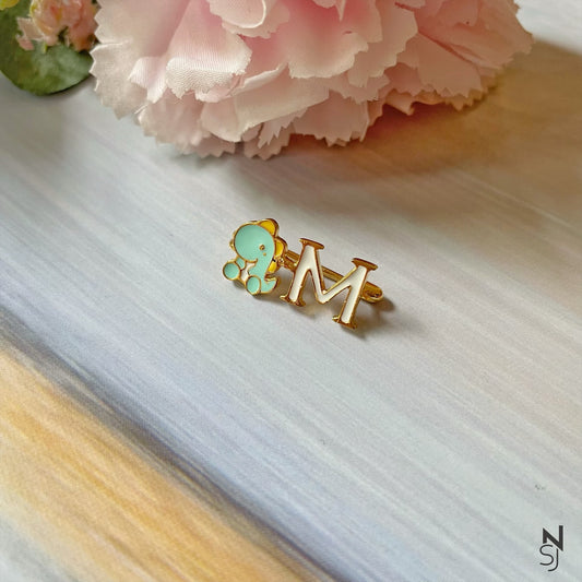 Dino Initial Collar Pin