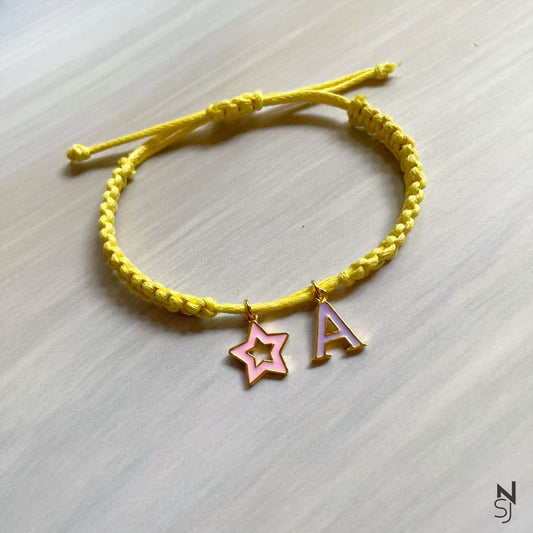 Initial Star Adjustable Bracelet