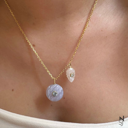 Lavender Heart of Meadow Neckchain