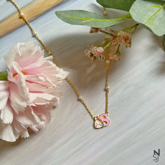 Magical Unicorn Love Initial Neckchain