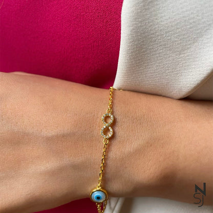 Infinity Love Initial Bracelet | Personalised 925 Silver Jewellery for Kids | Niashine