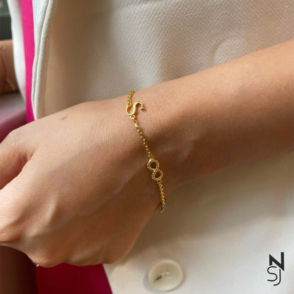 Infinity Love Initial Bracelet | Personalised 925 Silver Jewellery for Kids | Niashine