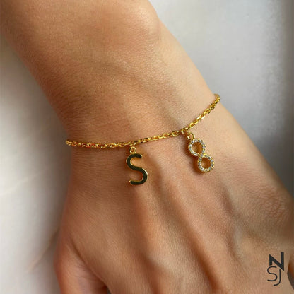 Custom Initial Infinity Bracelet