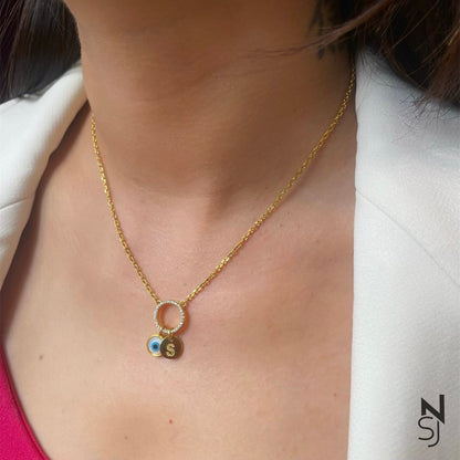 Custom Initial Evil Eye Neckchain