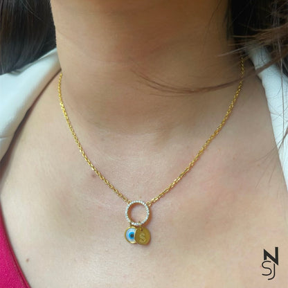 Custom Initial Evil Eye Neckchain
