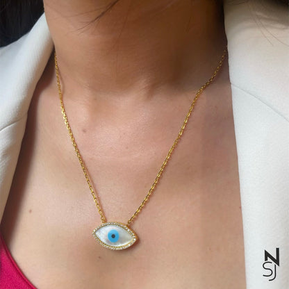 Evil Eye Neckchain | Personalised 925 Silver Jewellery for Kids | Niashine