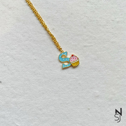 Sweet Scoops Initial Neckchain | Personalised 925 Silver Jewellery for Kids | Niashine