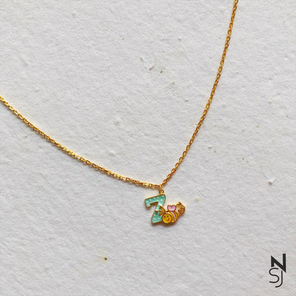 Beekeeper's Initial Neckchain | Personalised 925 Silver Jewellery for Kids | Niashine