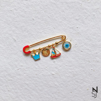 Custom Initial Brooch | Personalised 925 Silver Jewellery for Kids | Niashine