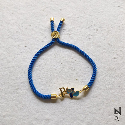 Aeroplane Initial Bracelet | Personalised 925 Silver Jewellery for Kids | Niashine