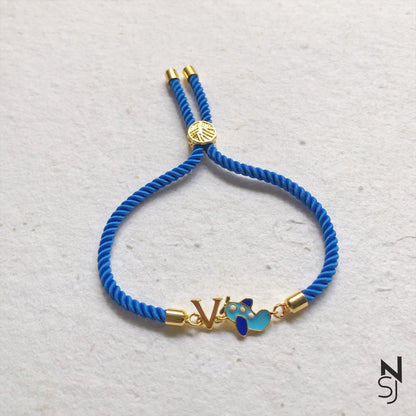 Aeroplane Initial Bracelet | Personalised 925 Silver Jewellery for Kids | Niashine