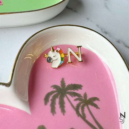 Unicorn Initial Collar Pin