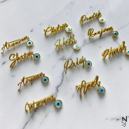 Custom Name Evil Eye Collar Pin