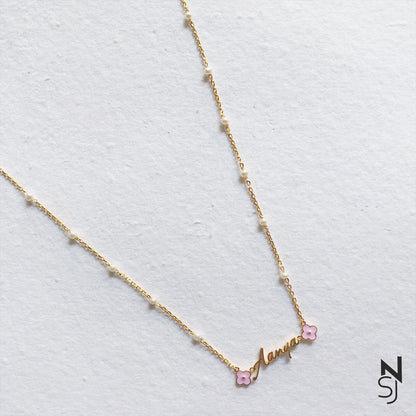 Custom Name Flower Neckchain | Personalised 925 Silver Jewellery for Kids | Niashine