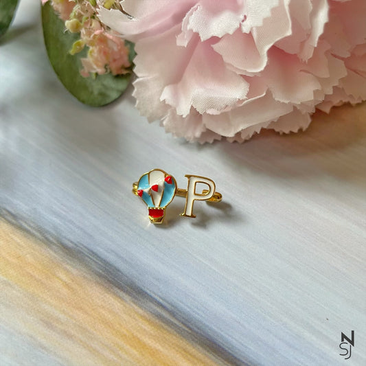 Hot Air Balloon Initial Collar Pin