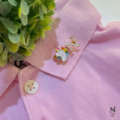 Unicorn Initial Collar Pin