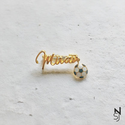 Custom Name Football Collar Pin