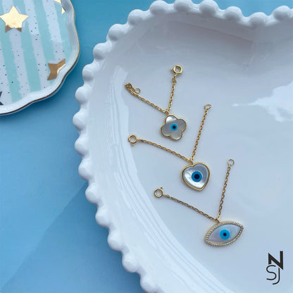 Studded Evil Eye Watch Charm | Personalised 925 Silver Jewellery for Kids | Niashine