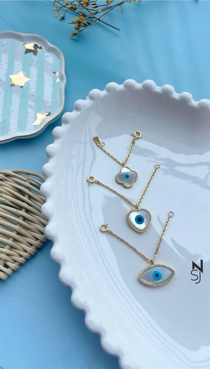 Studded Evil Eye Watch Charm | Personalised 925 Silver Jewellery for Kids | Niashine