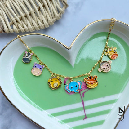 Zoo Charm Bracelet | Personalised 925 Silver Jewellery for Kids | Niashine