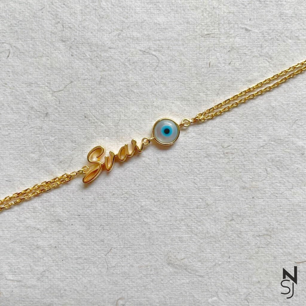 Custom Name Evil Eye Bracelet