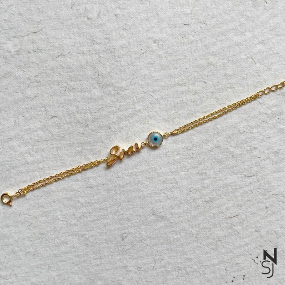 Custom Name Evil Eye Bracelet