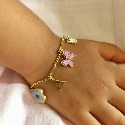 Sassy Little Girl Charm Bracelet | Personalised 925 Silver Jewellery for Kids | Niashine