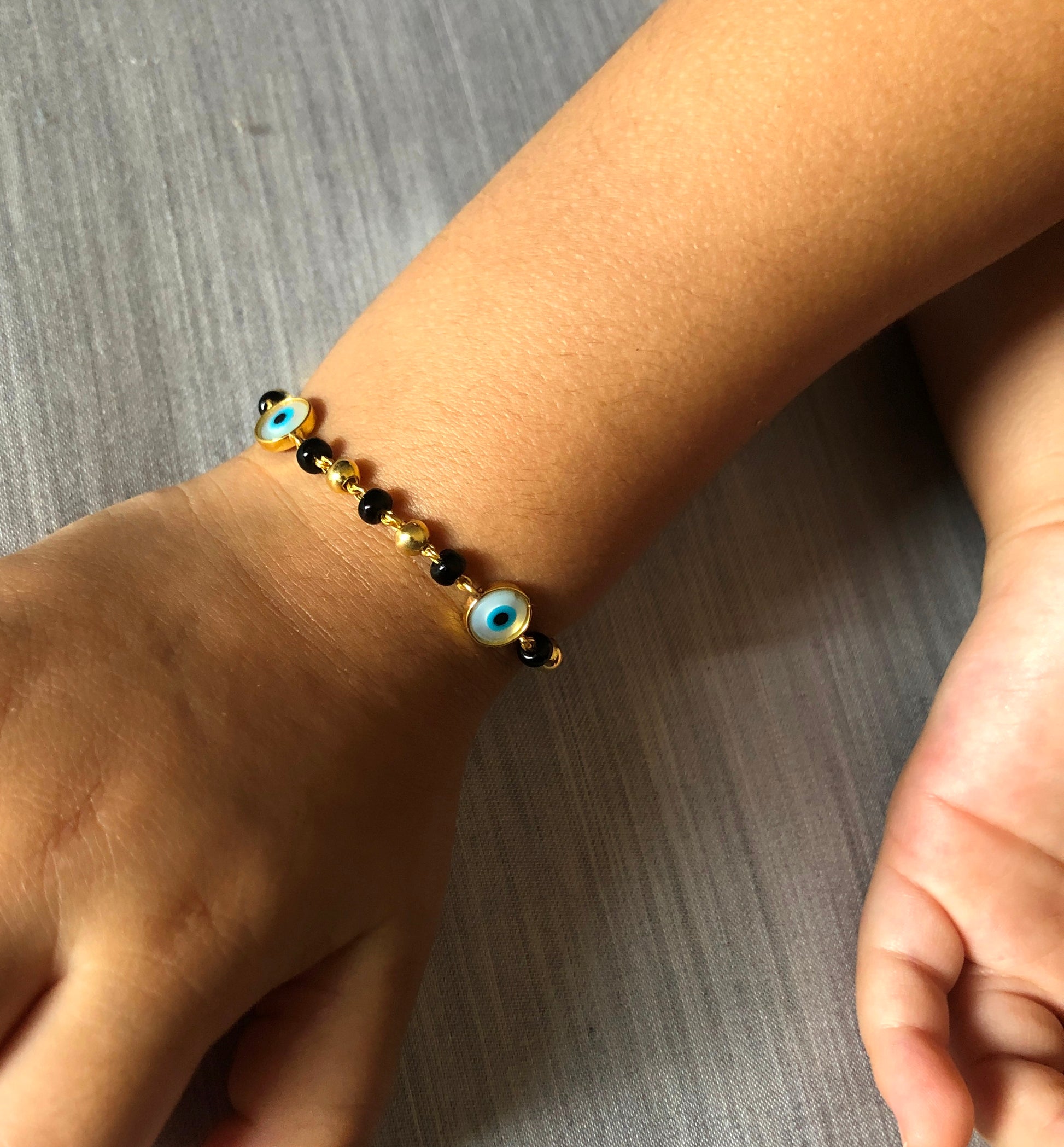 Round Evil Eye Nazariya | Personalised 925 Silver Jewellery for Kids | Niashine