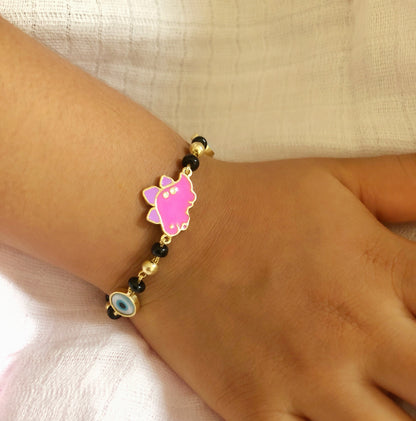 Pink Dinosaur Nazariya | Personalised 925 Silver Jewellery for Kids | Niashine