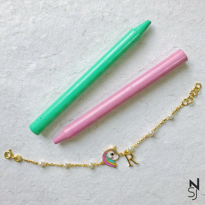 Unicorn & Initial Bracelet | Personalised 925 Silver Jewellery for Kids | Niashine