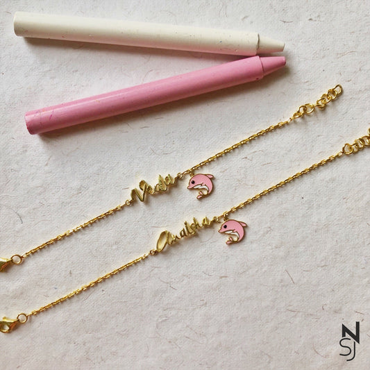Custom Name with Dolphin Bracelet