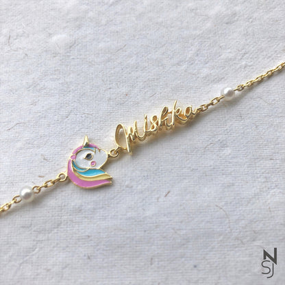 Custom Name with Unicorn Bracelet