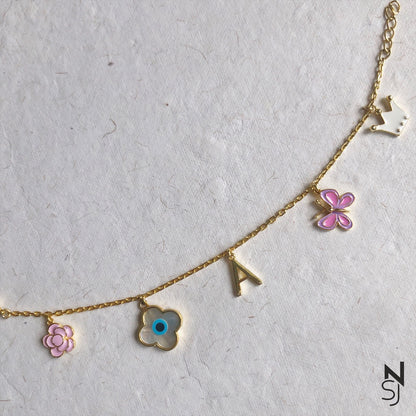 Sassy Little Girl Charm Bracelet | Personalised 925 Silver Jewellery for Kids | Niashine