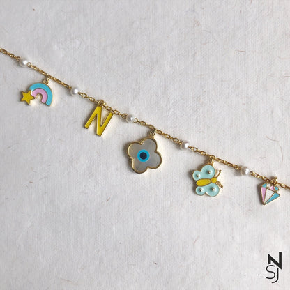It's a Magical Day Charm Bracelet | Personalised 925 Silver Jewellery for Kids | Niashine